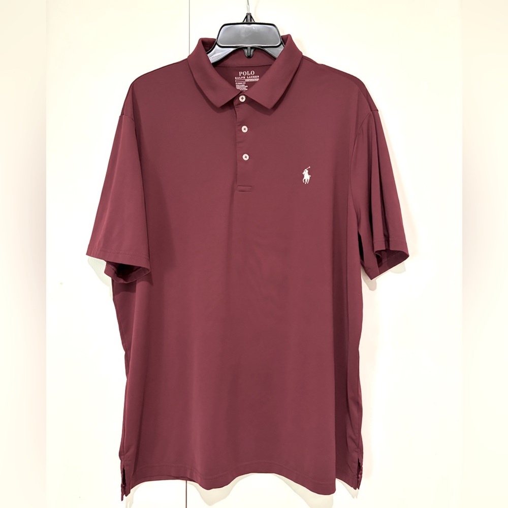 Classic fit maroon polo performance top